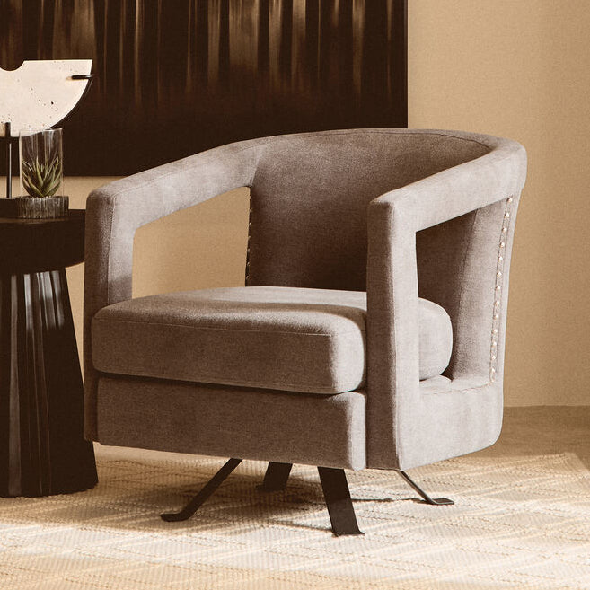 Ash Velvet Swivel Chair | Hestia