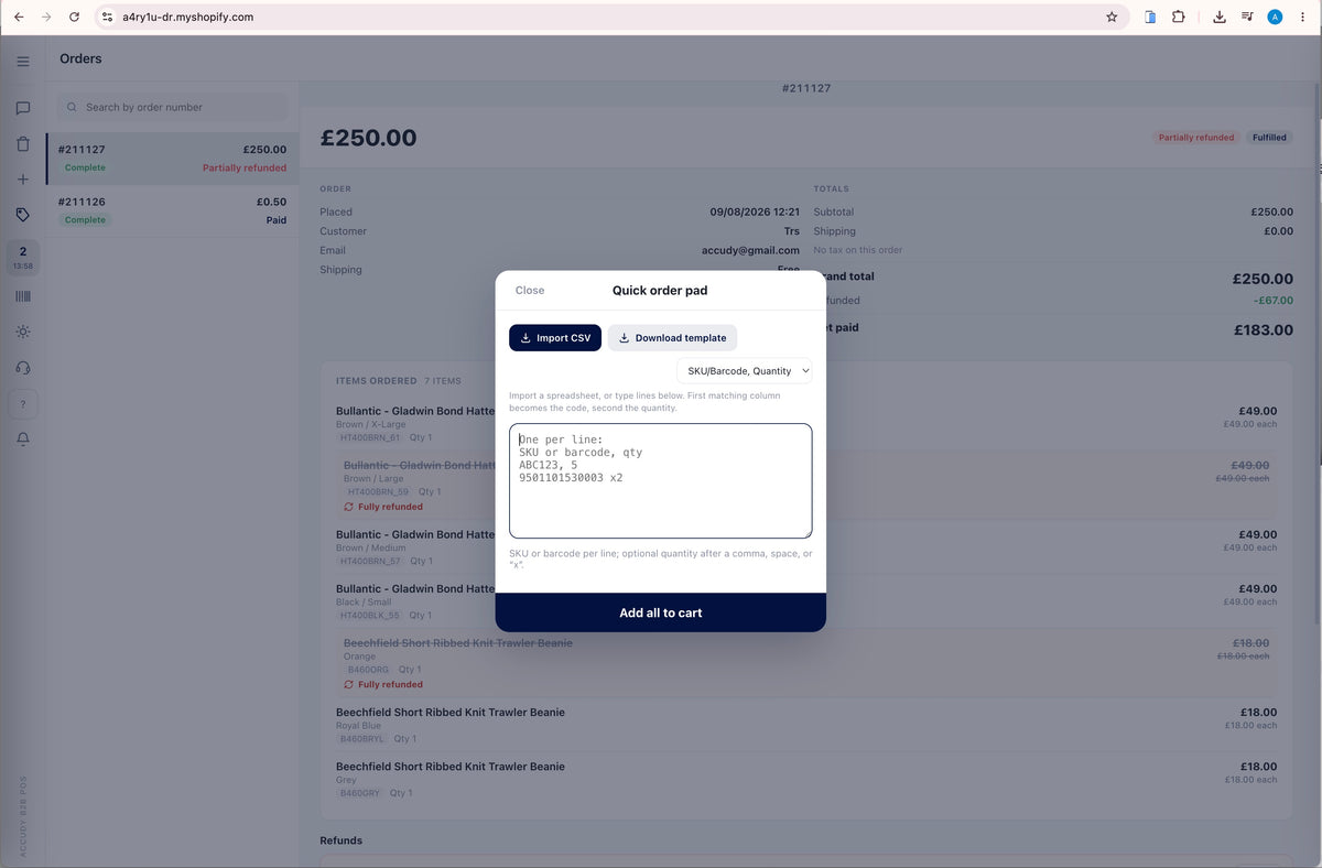 Shopify B2B Customer WebPOS