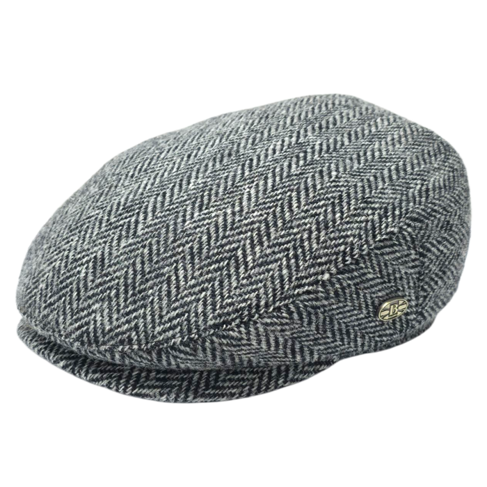 Harris Herringbone Wool Flat Cap